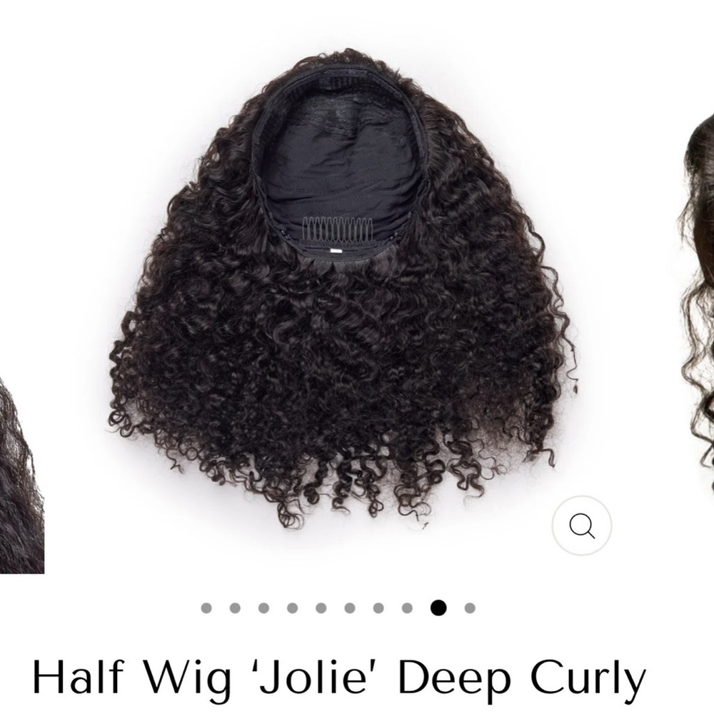 Jolie Deep Curly Half Wig - Jet Black